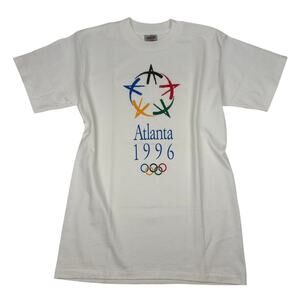 Vtg T-Shirt ATL 1996 Olympics Oneita Super Heavyweight USA Made Single Stitch M